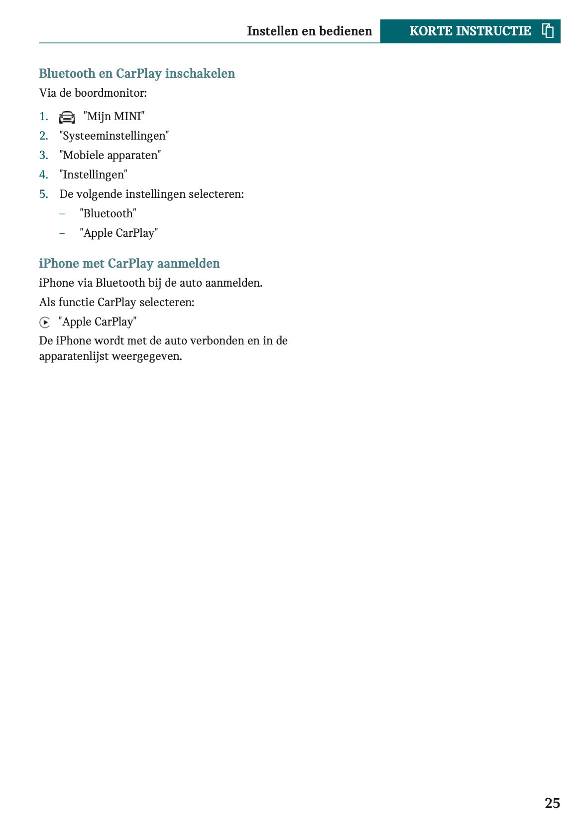 2022-2023 Mini Cabrio Gebruikershandleiding | Nederlands