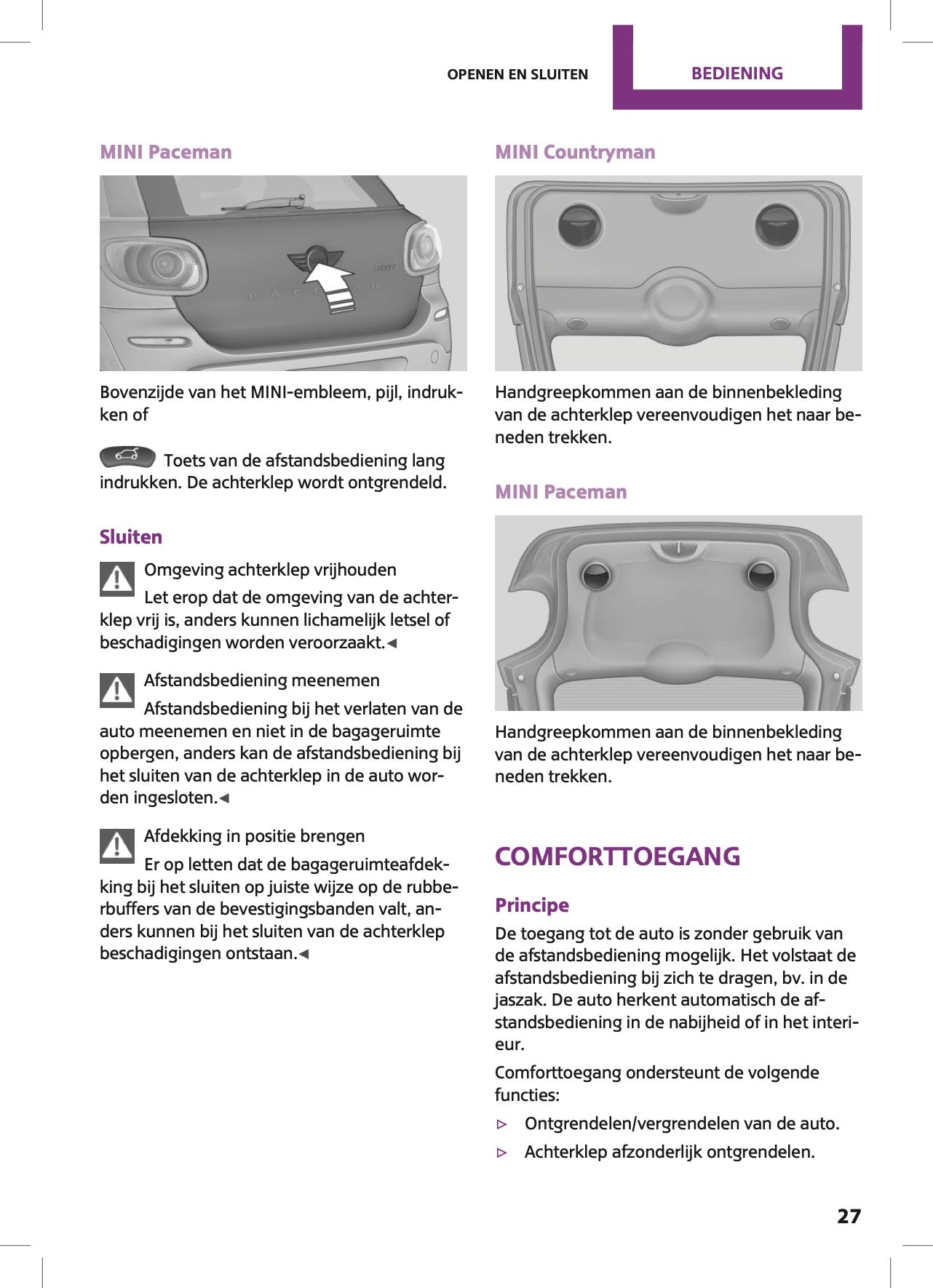 2015 Mini Countryman/Paceman Gebruikershandleiding | Nederlands