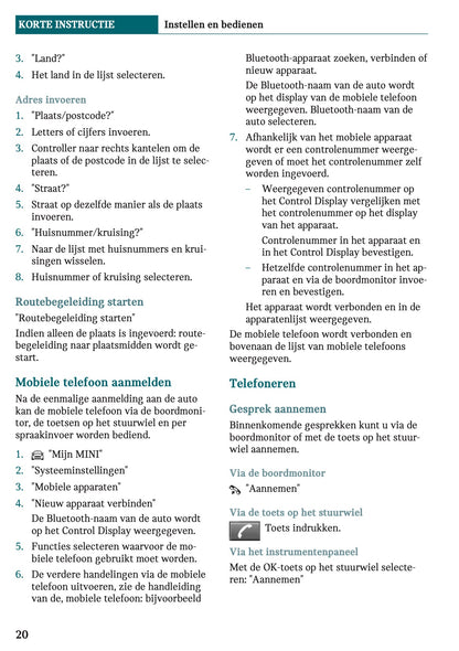2020-2021 Mini Countryman Plug-in-Hybrid Gebruikershandleiding | Nederlands