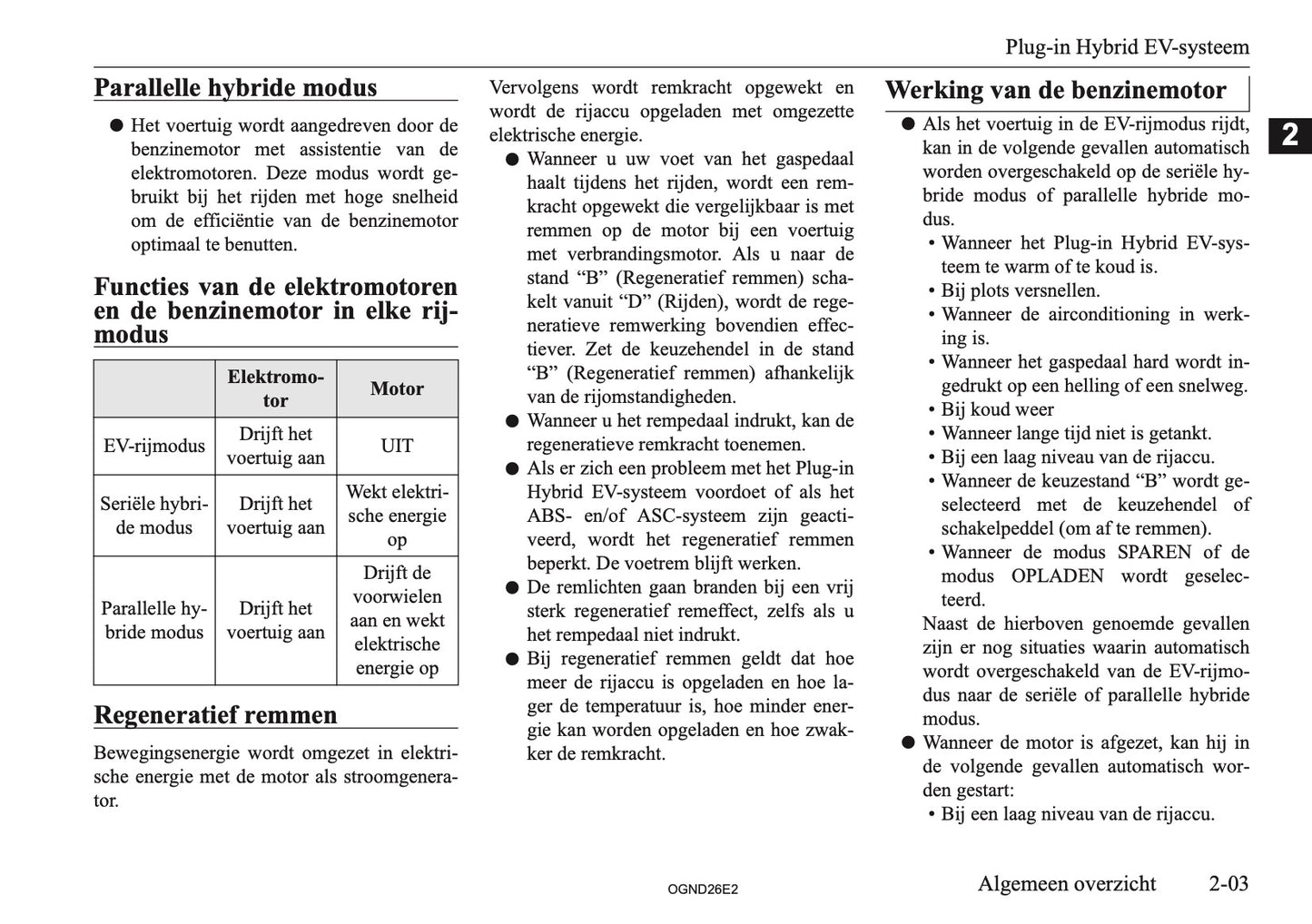 2026 Mitsubishi Outlander PHEV Gebruikershandleiding | Nederlands