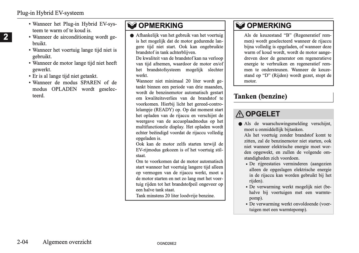 2026 Mitsubishi Outlander PHEV Gebruikershandleiding | Nederlands