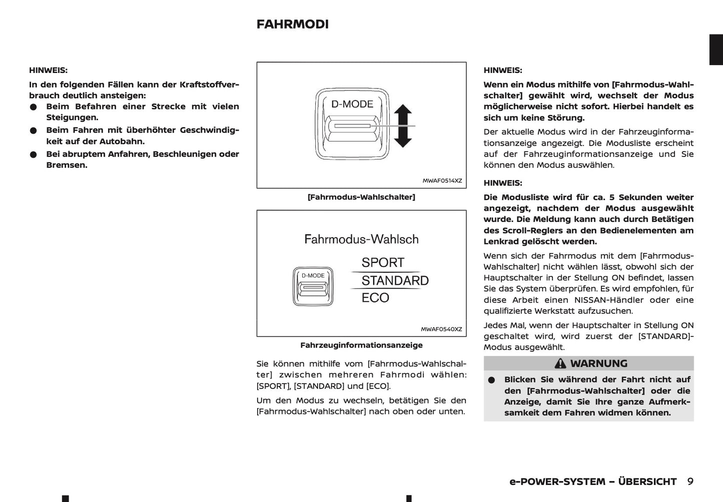2025-2026 Nissan Qashqai e-Power Owner's Manual | German