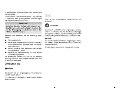 2025-2026 Nissan Qashqai e-Power Owner's Manual | German