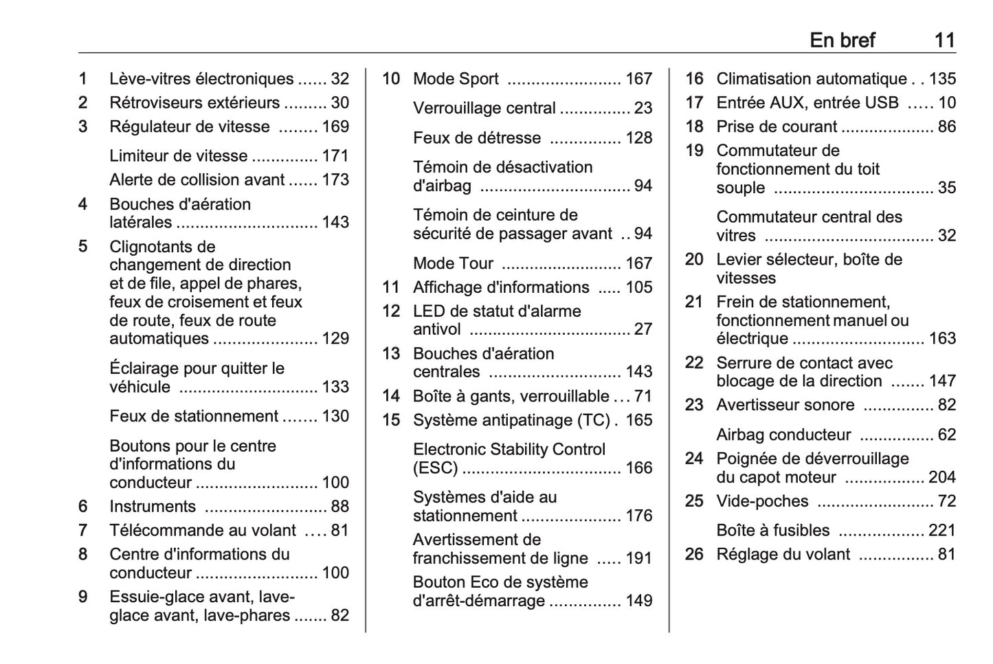 2016 Opel Cascada Owner's Manual | French