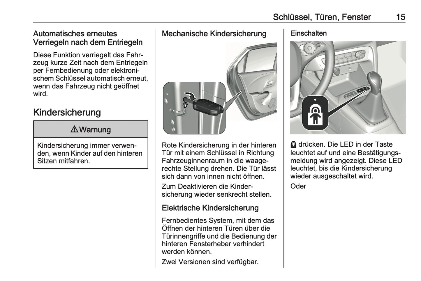 2023-2025 Opel Corsa Owner's Manual | German