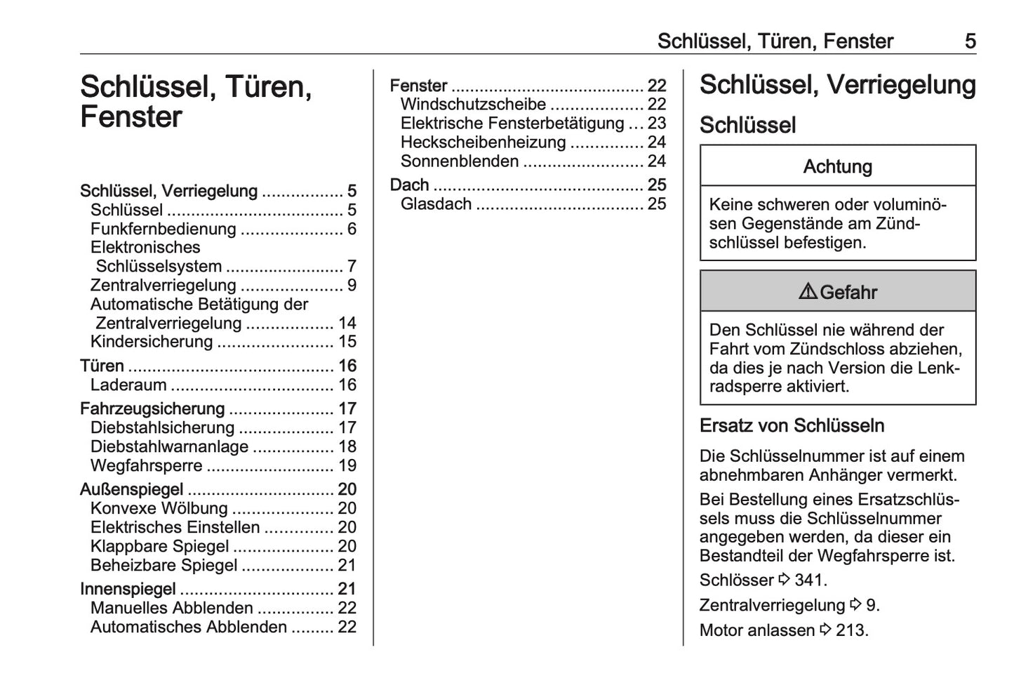2023-2025 Opel Corsa Owner's Manual | German
