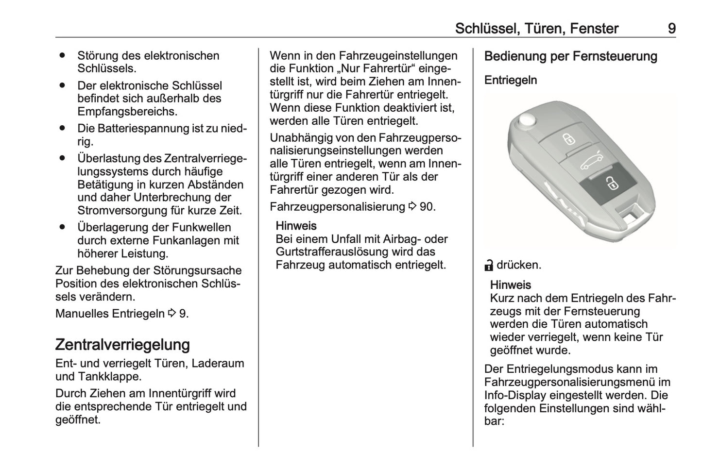 2023-2025 Opel Corsa Owner's Manual | German