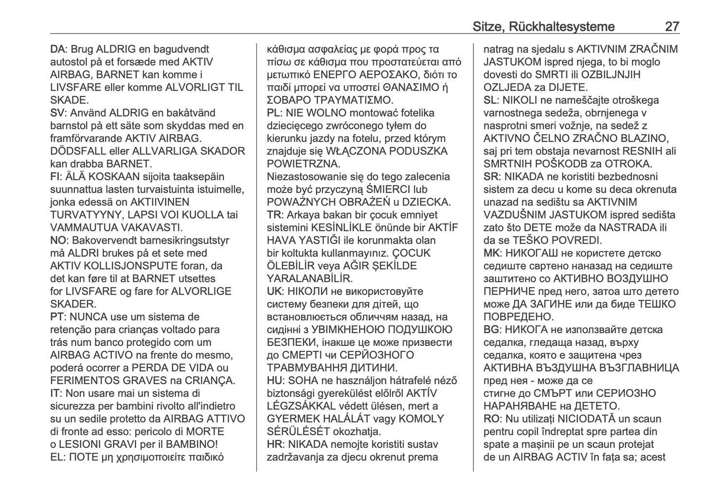2025-2026 Opel Frontera Owner's Manual | German