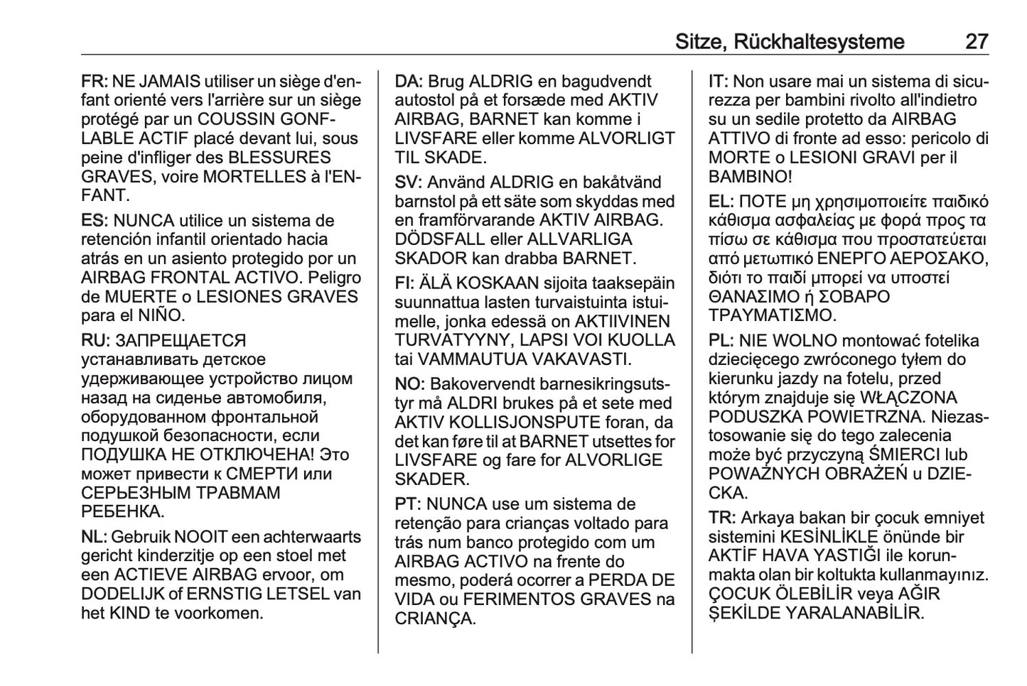 2023-2024 Opel Movano Owner's Manual | German