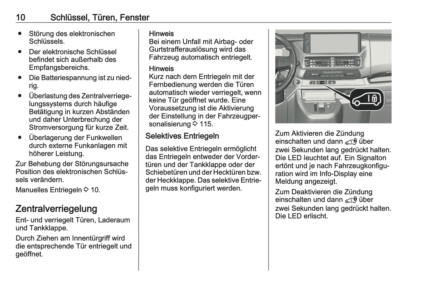 2023-2024 Opel Vivaro Owner's Manual | German