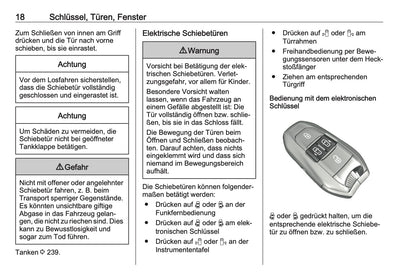 2023-2024 Opel Vivaro Owner's Manual | German