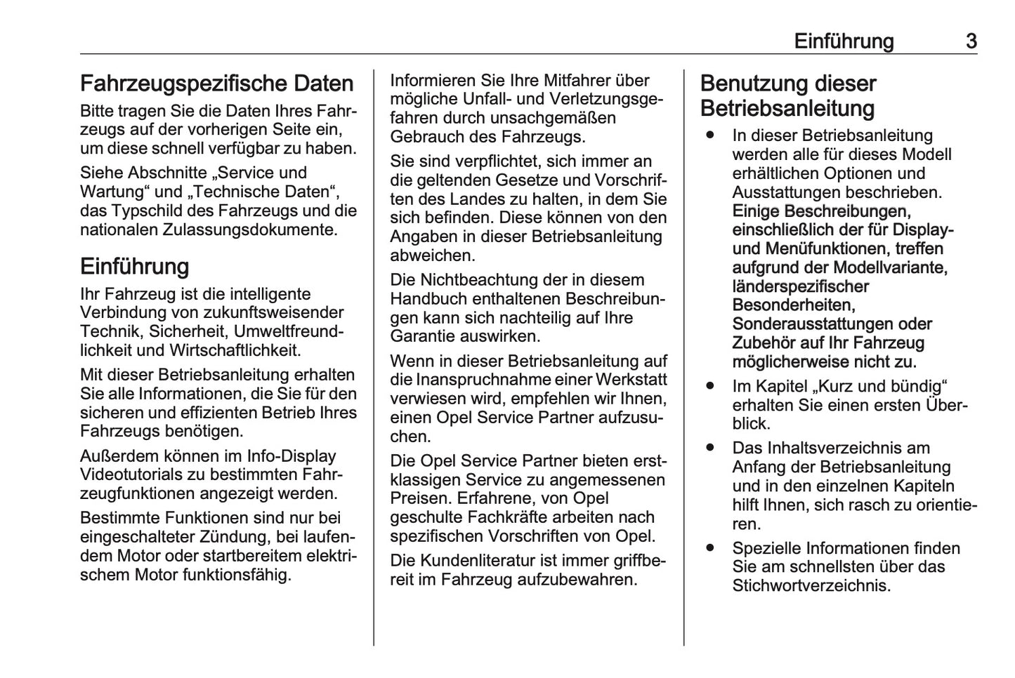 2023-2024 Opel Vivaro Owner's Manual | German