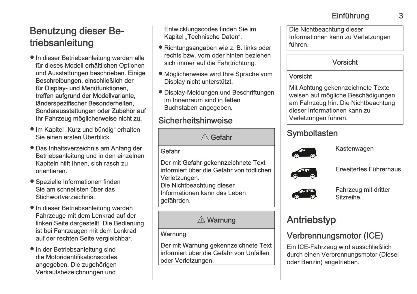 2025-2026 Opel Vivaro Owner's Manual | German