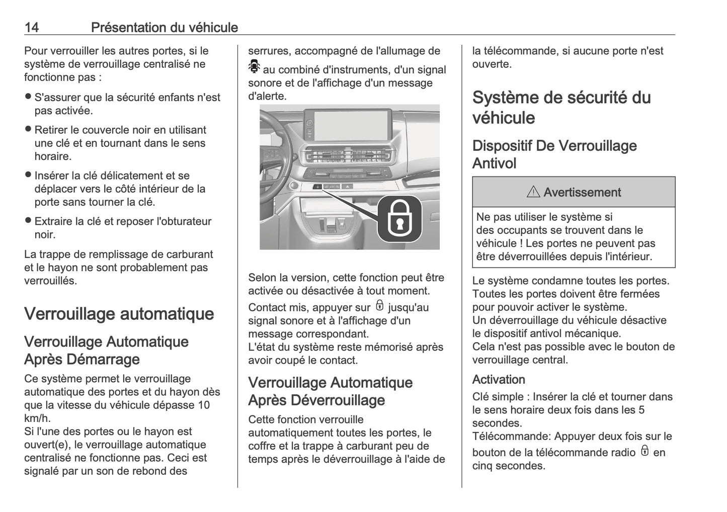 2025-2026 Opel Vivaro Manuel du propriétaire | Français