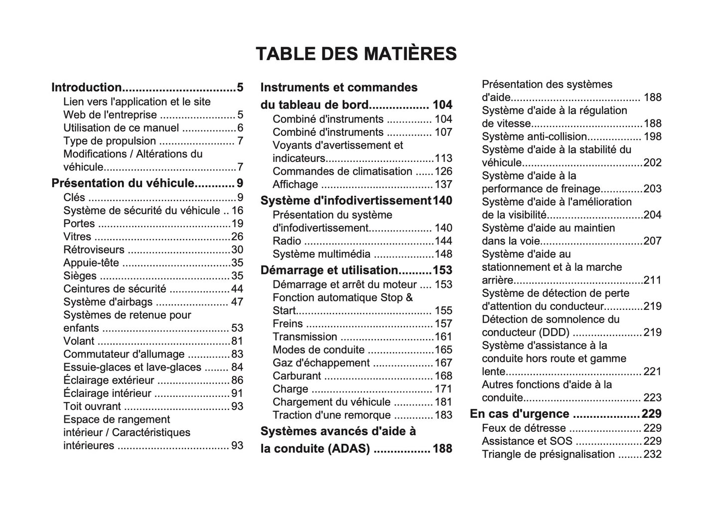 2026 Opel Vivaro Owner's Manual | French