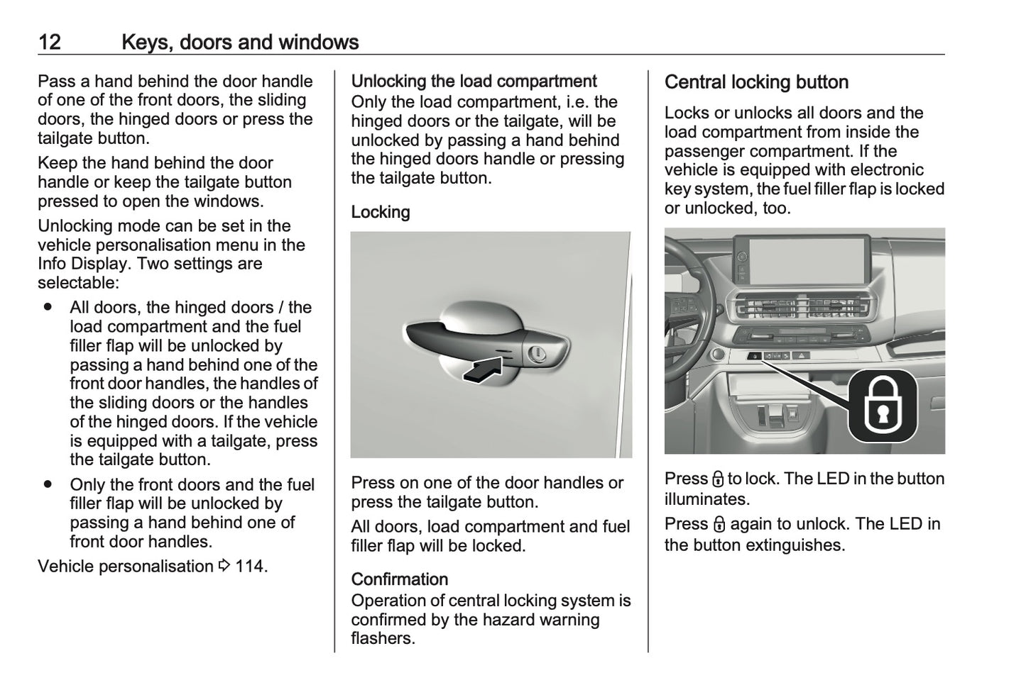 2024-2025 Opel Vivaro Owner's Manual | English