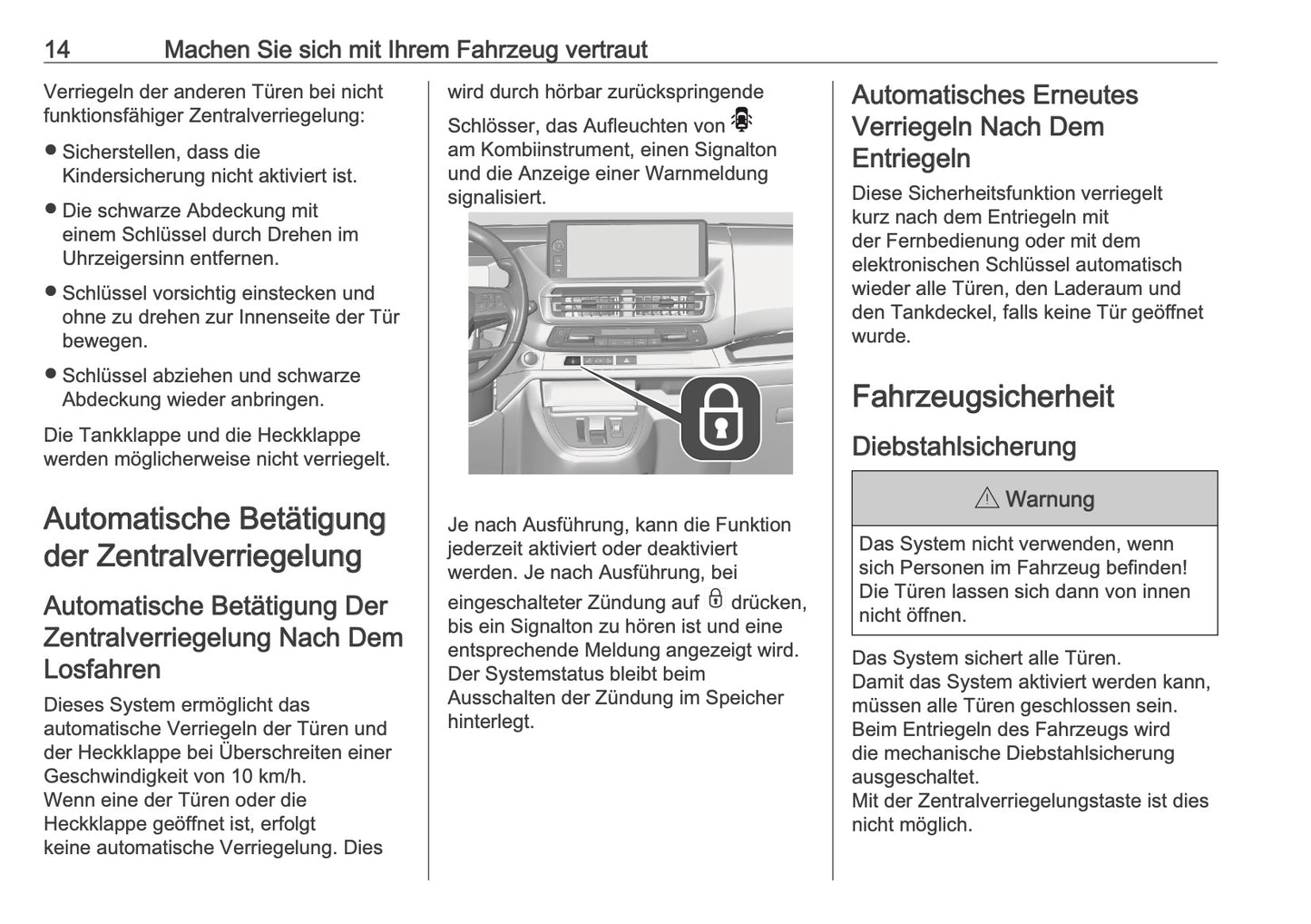 2025-2026 Opel Zafira Life Owner's Manual | German
