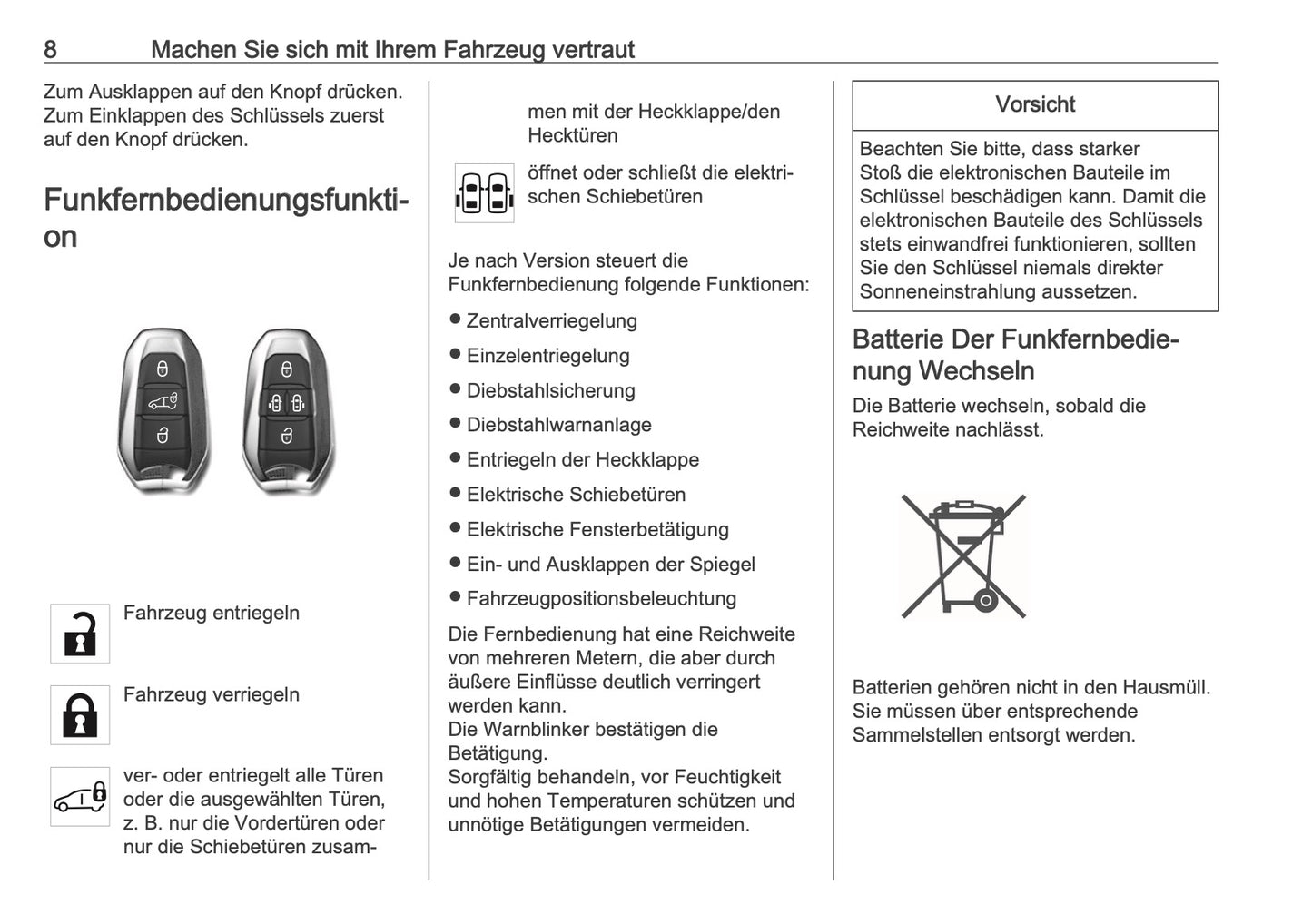 2025-2026 Opel Zafira Life Owner's Manual | German