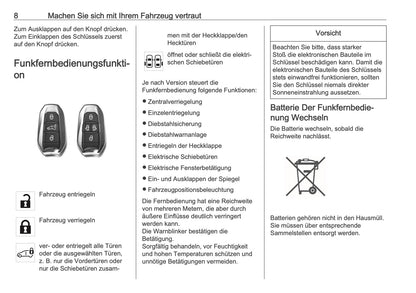 2025-2026 Opel Zafira Life Owner's Manual | German