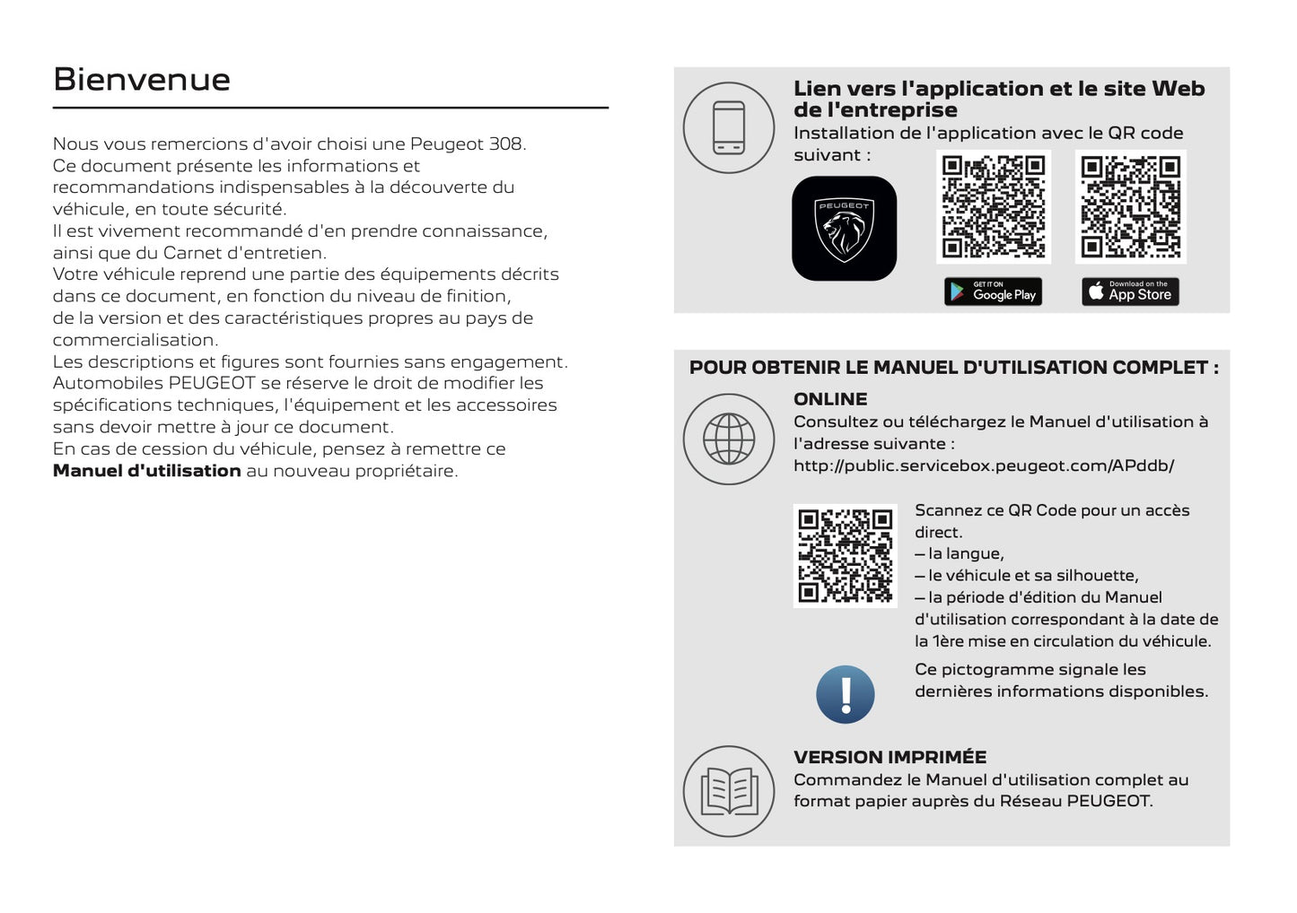 2025-2026 Peugeot 308 Manuel du propriétaire | Français