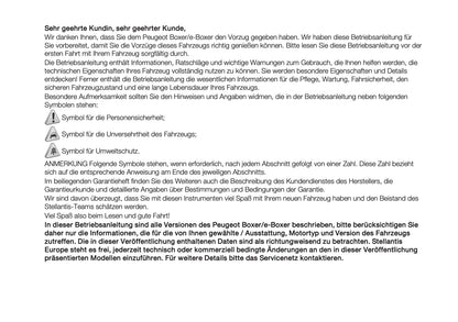 2025 Peugeot Boxer Owner's Manual | German