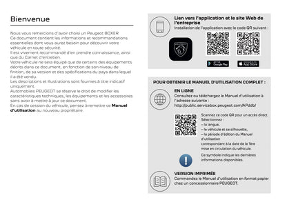 2025 Peugeot Boxer Manuel du propriétaire | Français