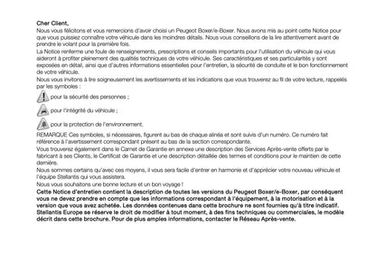 2025 Peugeot Boxer Manuel du propriétaire | Français