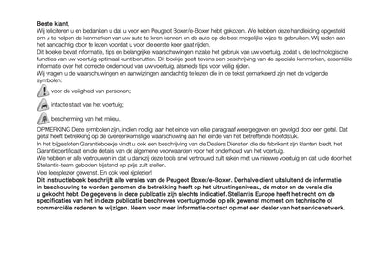 2025 Peugeot Boxer Gebruikershandleiding | Nederlands