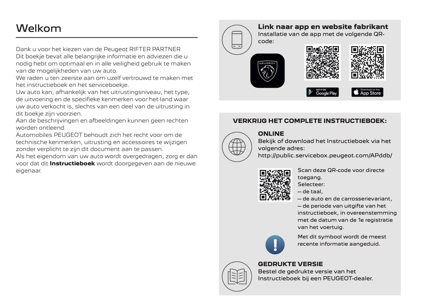 2025 Peugeot Rifter/Partner Gebruikershandleiding | Nederlands