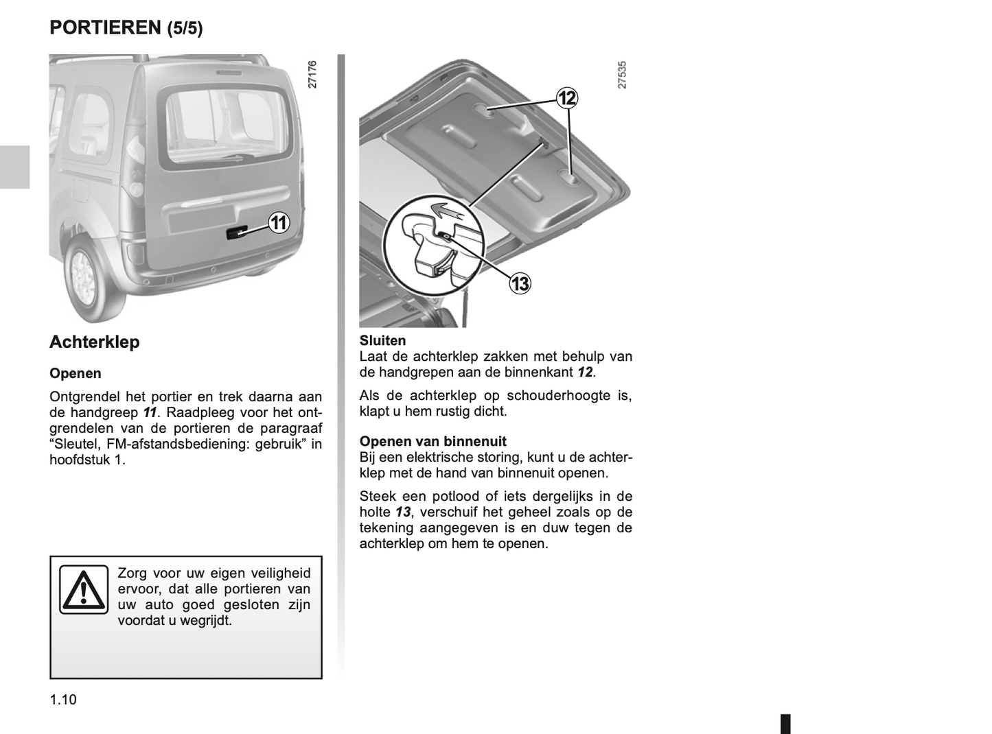 2012-2013 Renault Kangoo Gebruikershandleiding | Nederlands