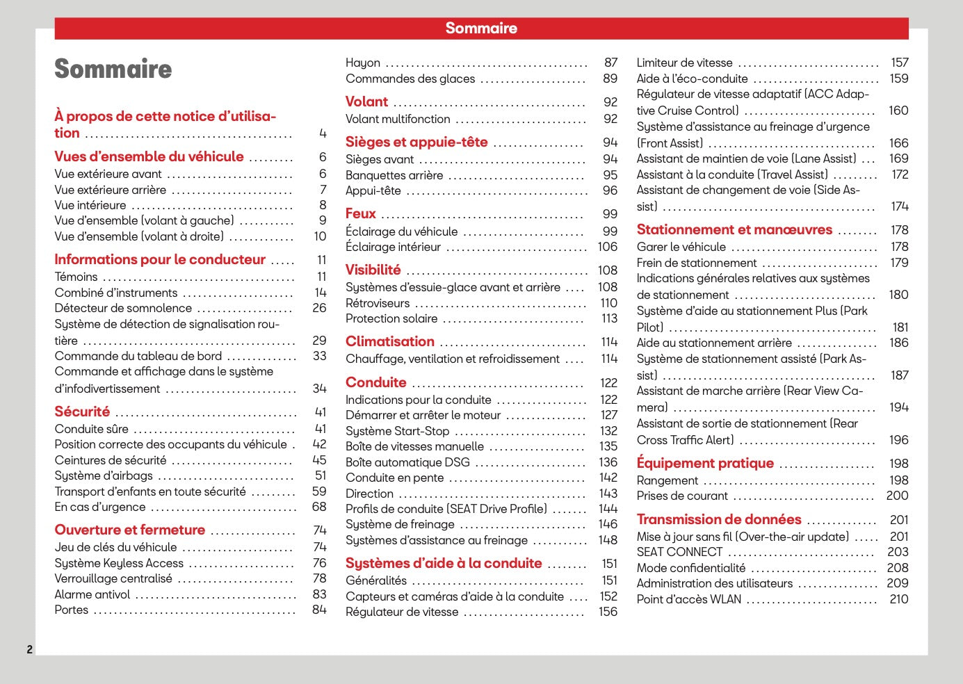2026 Seat Arona Owner's Manual | French