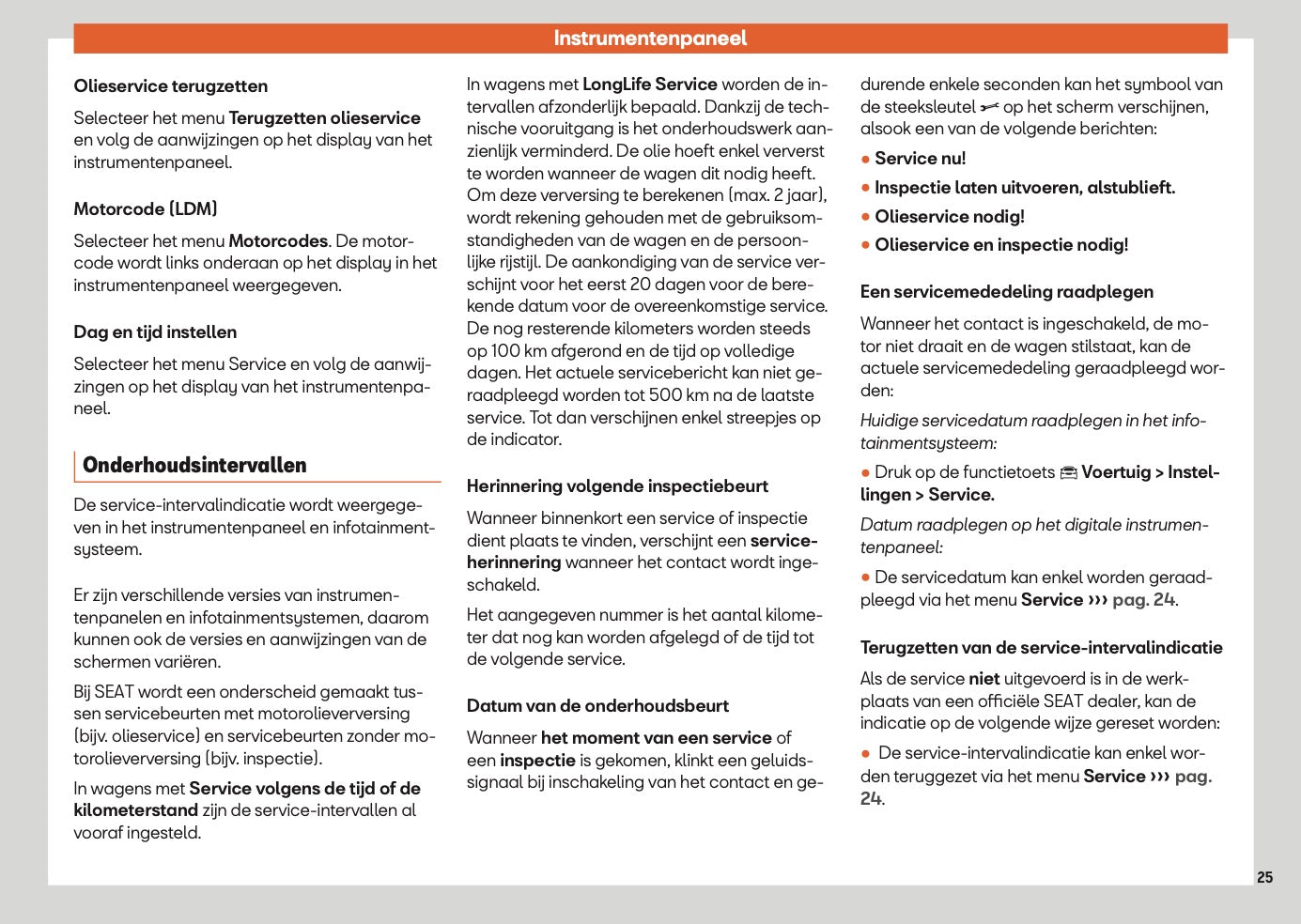 2025 Seat Arona Owner's Manual | Dutch