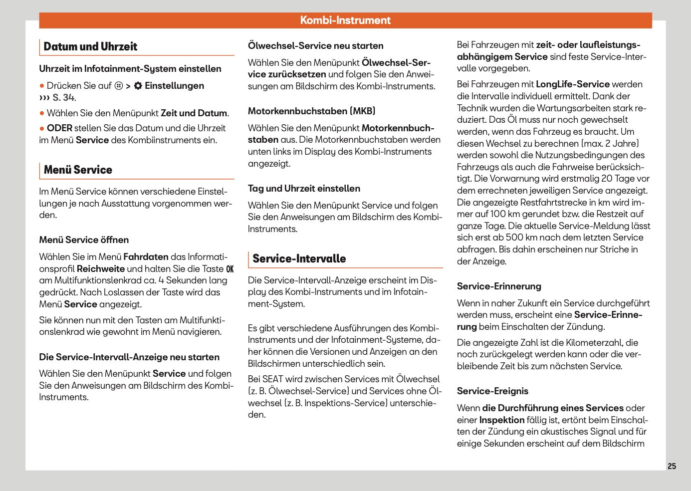 2025 Seat Ateca Owner's Manual | German