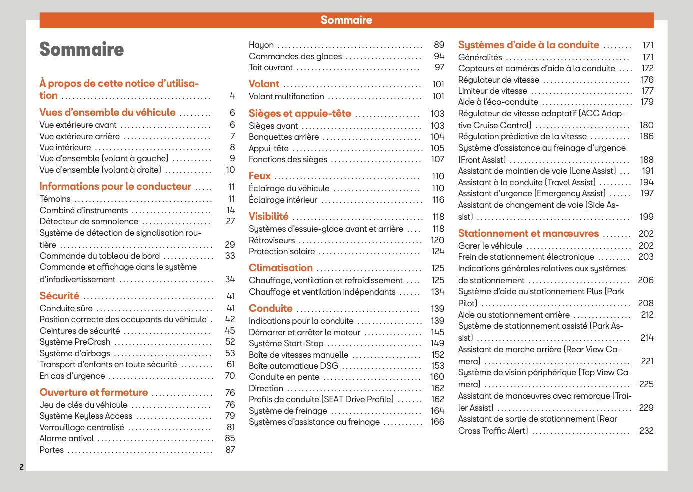 2025 Seat Ateca Owner's Manual | French
