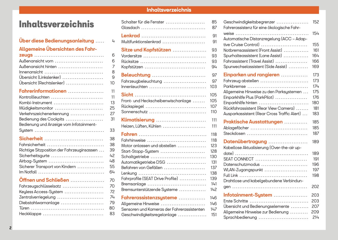 2025 Seat Ibiza Owner's Manual | German
