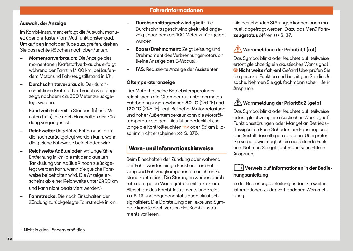 2025 Seat Leon/Leon Sportstourer Owner's Manual | German