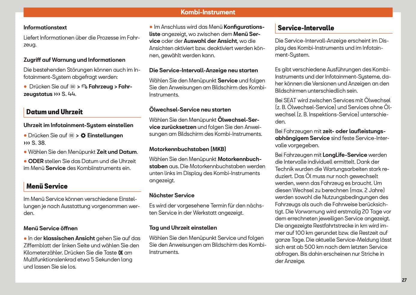 2025 Seat Leon/Leon Sportstourer Owner's Manual | German