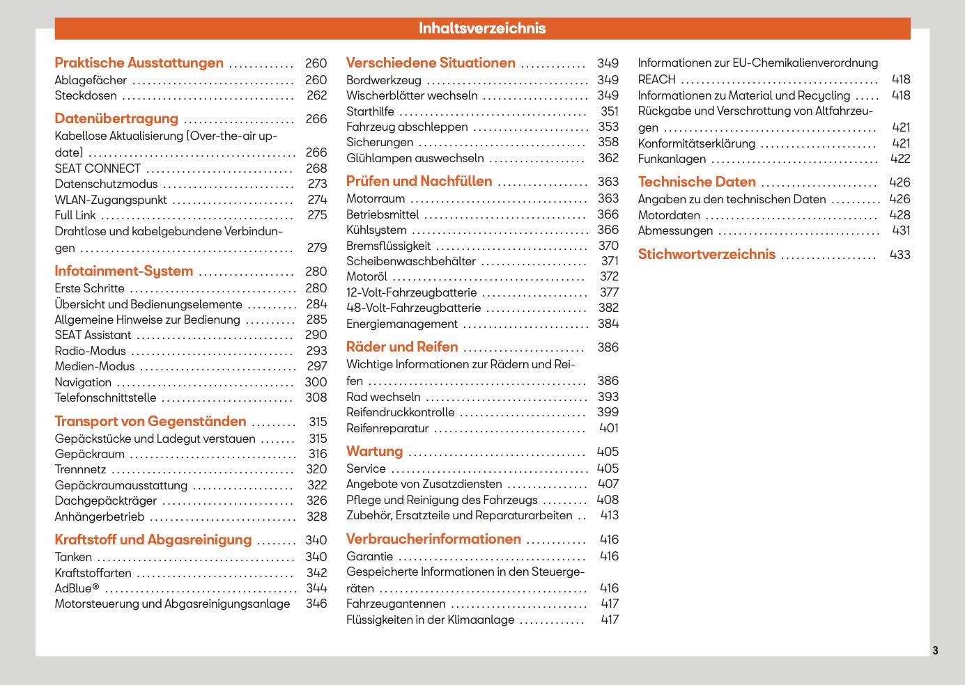 2025 Seat Leon/Leon Sportstourer Owner's Manual | German