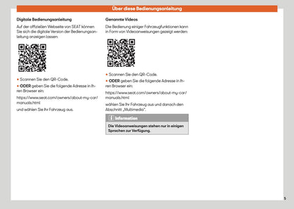 2025 Seat Leon/Leon Sportstourer Owner's Manual | German