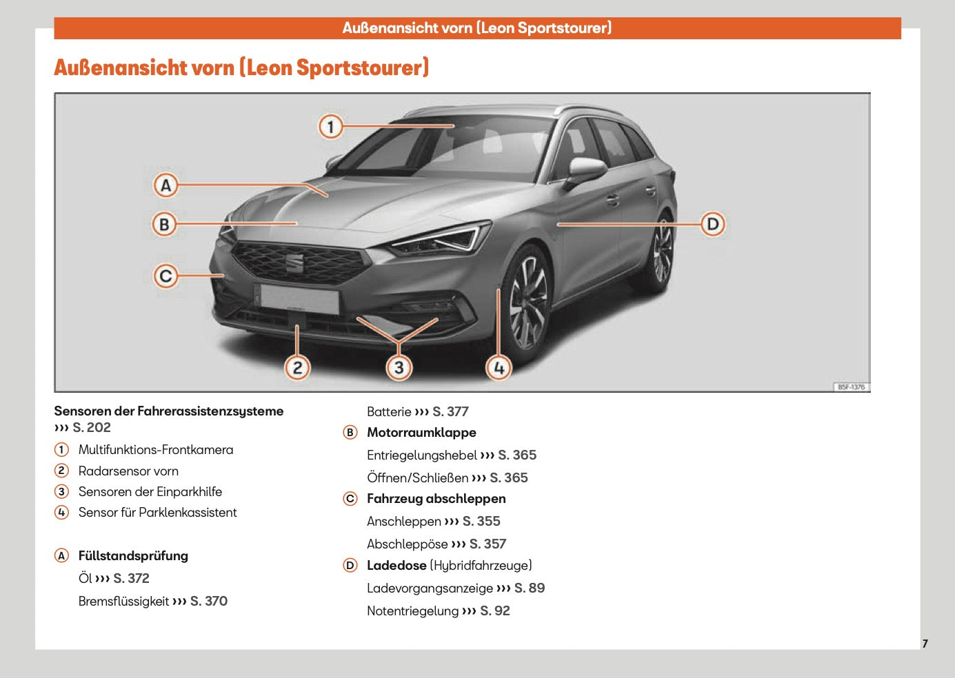 2025 Seat Leon/Leon Sportstourer Owner's Manual | German