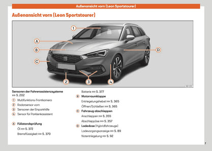 2025 Seat Leon/Leon Sportstourer Owner's Manual | German