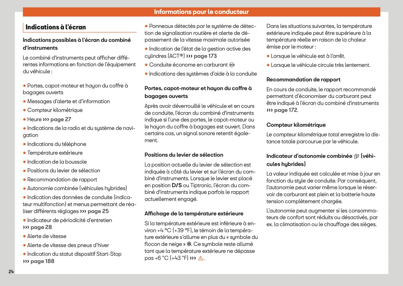 2025 Seat Leon/Leon Sportstourer Owner's Manual | French