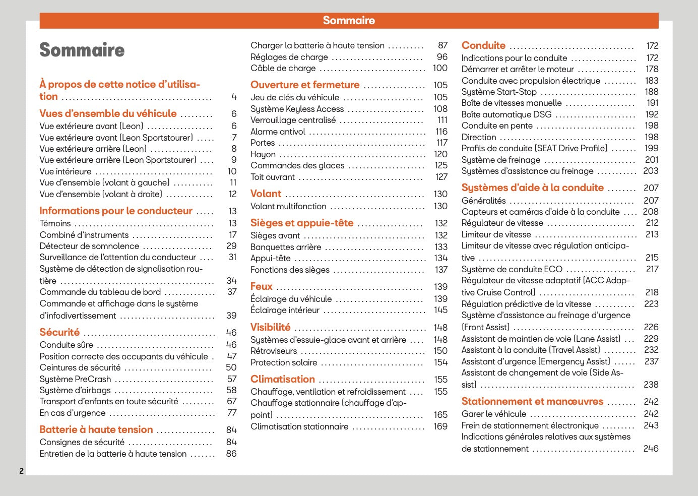 2025 Seat Leon/Leon Sportstourer Owner's Manual | French
