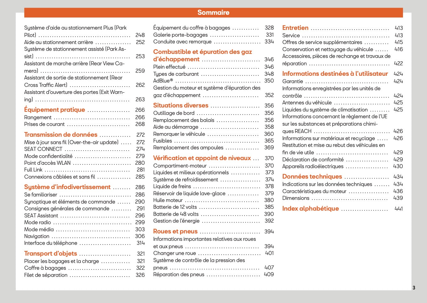 2025 Seat Leon/Leon Sportstourer Owner's Manual | French