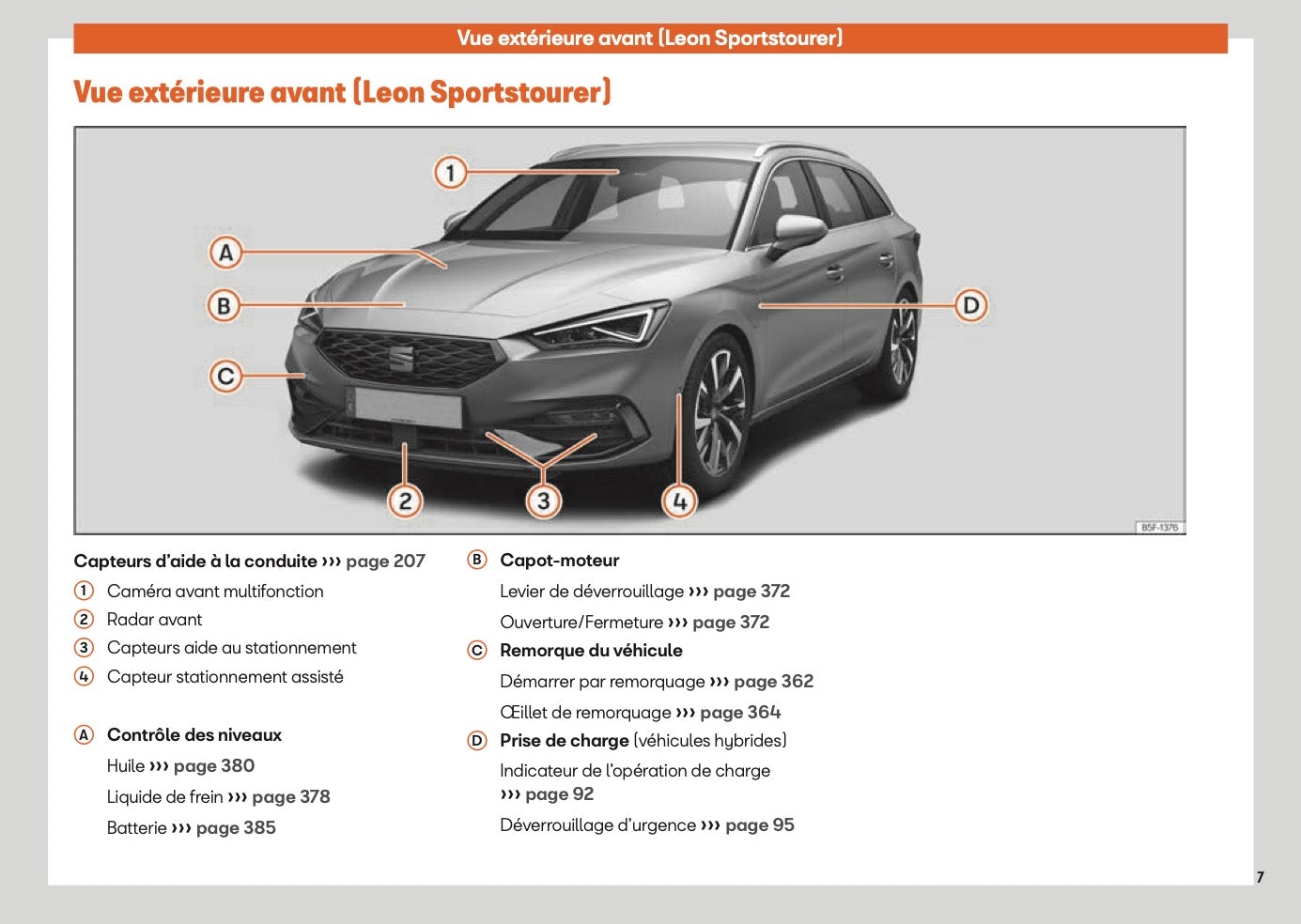 2025 Seat Leon/Leon Sportstourer Owner's Manual | French
