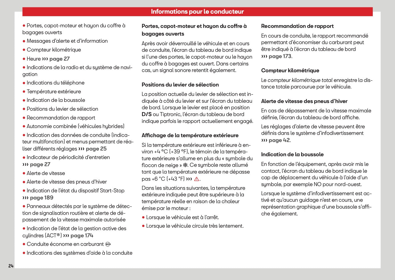 2026 Seat Leon/Leon Sportstourer Owner's Manual | French