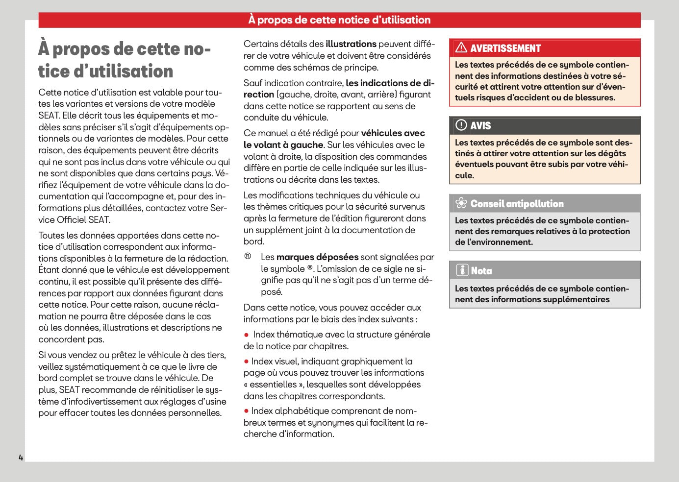 2026 Seat Leon/Leon Sportstourer Owner's Manual | French