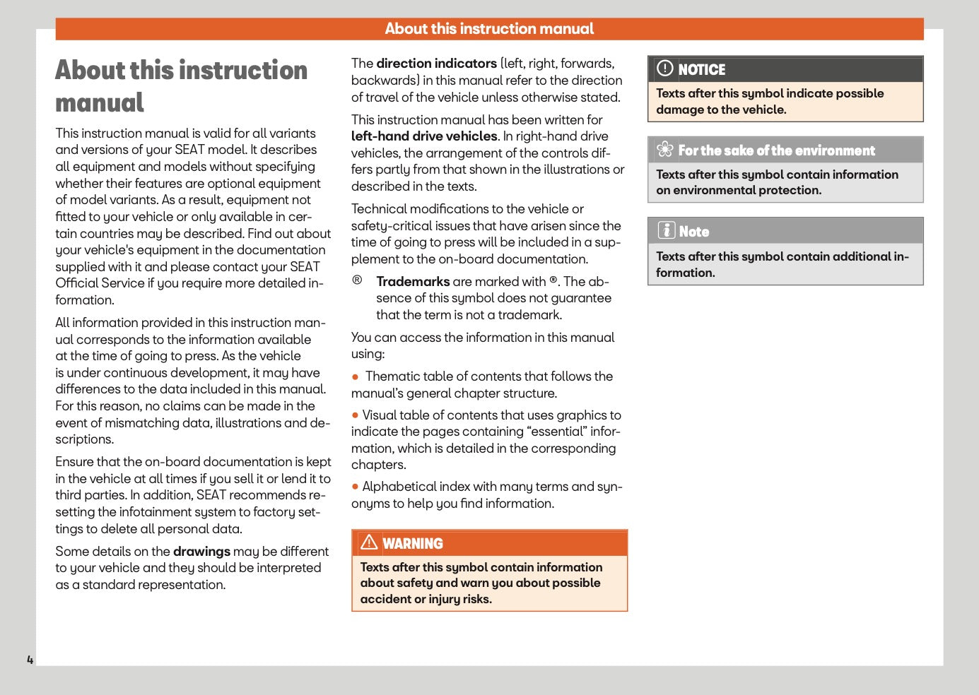 2025 Seat Leon Owner's Manual | English