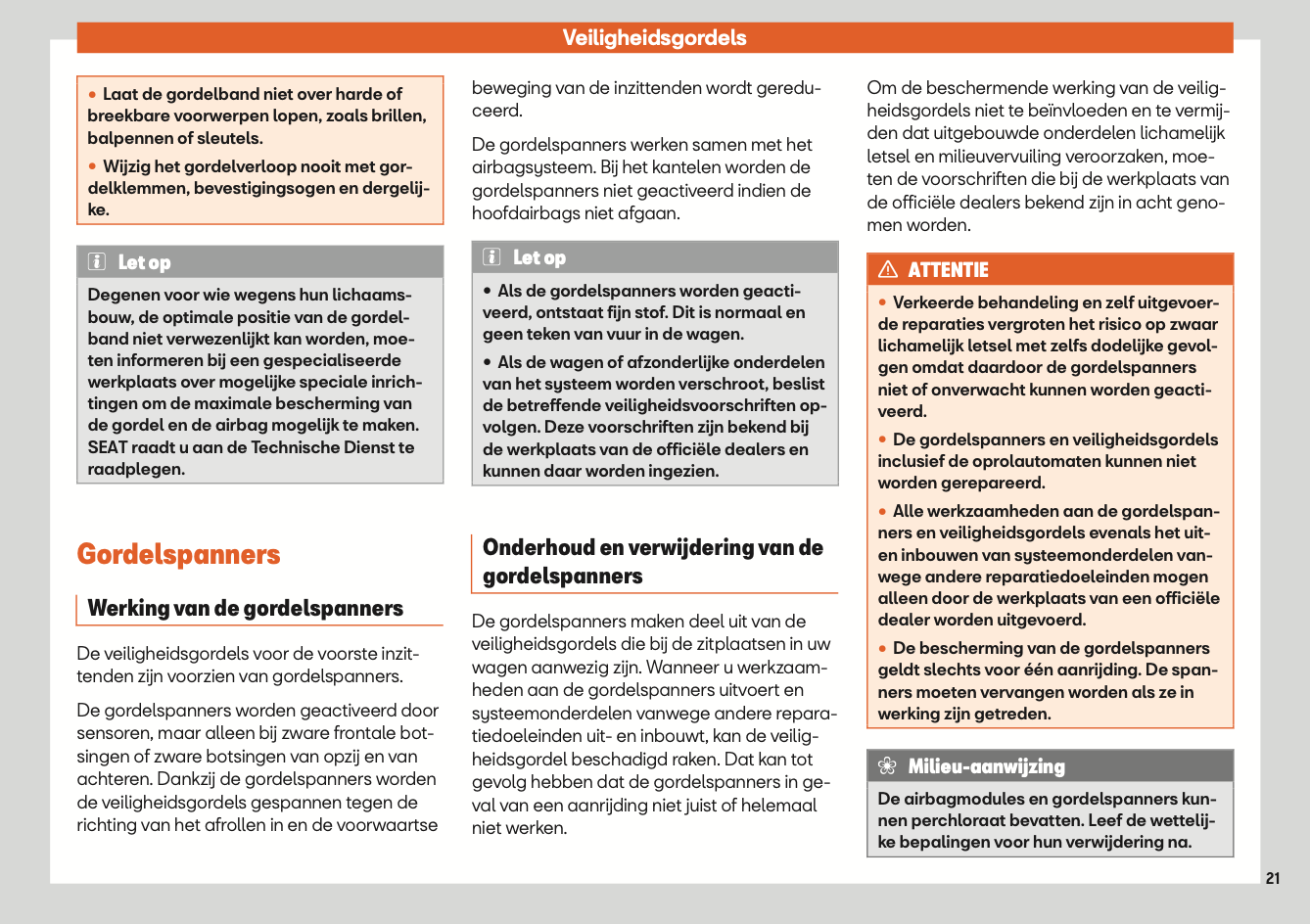 2020 Seat Leon/Leon Sportstourer Owner's Manual | Dutch