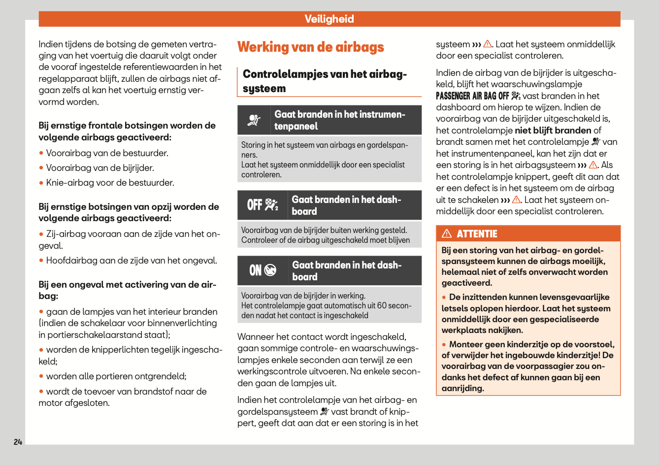 2020 Seat Leon/Leon Sportstourer Owner's Manual | Dutch